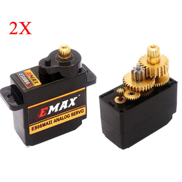 2X EMAX ES08MA II: Mini Metal Gear Analog Servo